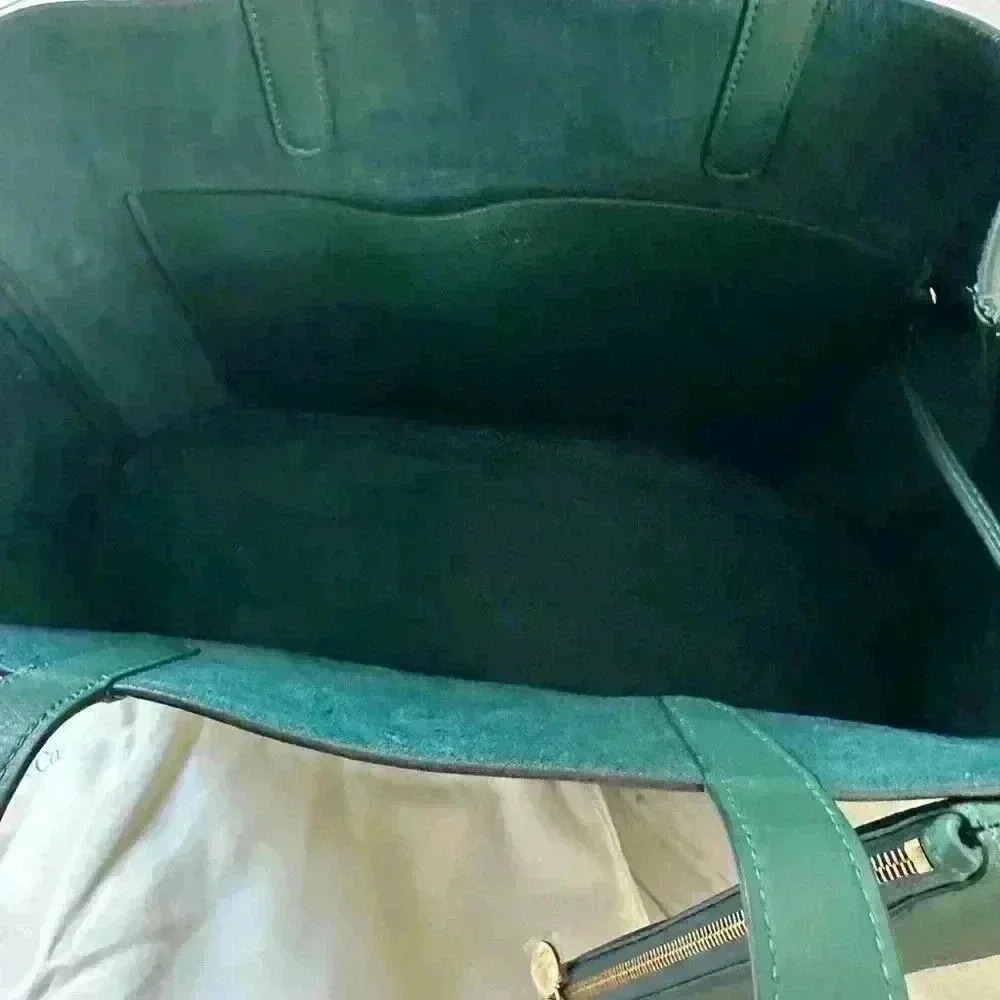 Gorgeous emerald green leather + suede authentic Tiffany & Co tote bag - Picture 2 of 3